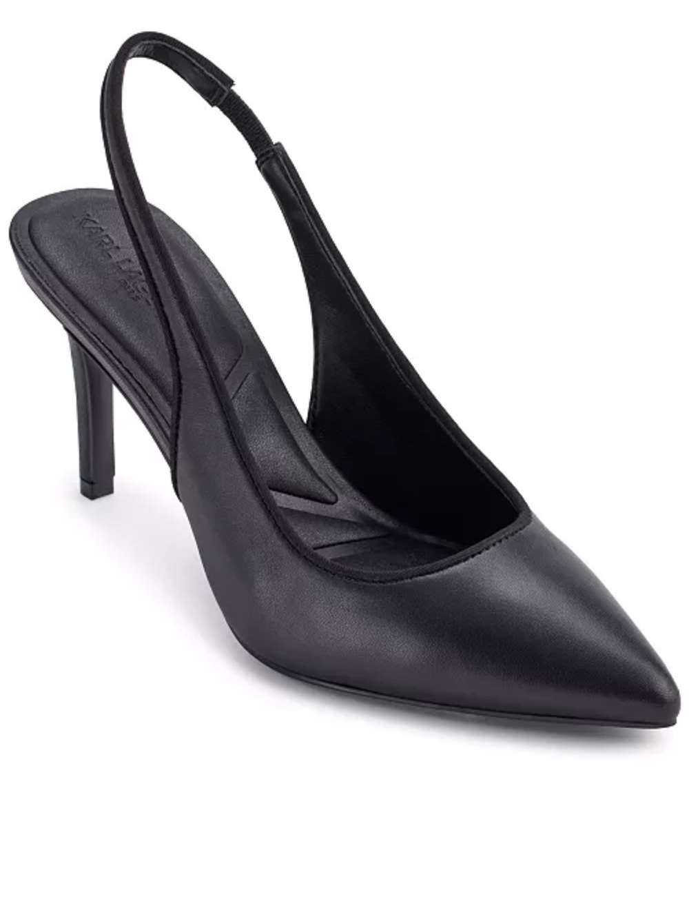 Karl Lagerfeld PARIS Black Pointed Slingback Heel